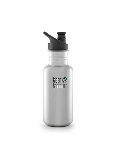 Klean Kanteen Trinkflasche Classic vakuumisoliert 20 oz (592 ml) mit Sport Cap silber
