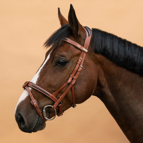 Fouganza Trense 900 Leder Pferd/Pony hellbraun
