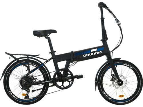 Grundig E-Faltrad 20 Urbanbike Laufradgröße 20 Zoll, Rahmenhöhe 30 cm, Unisex-Rad, 252 Wh, Schwarz
