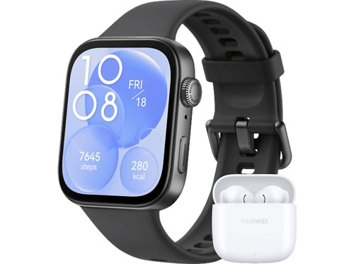 Huawei FIT 3 Black  Freebuds SE 2 weiß Smartwatches Aluminiumlegierung Fluorelastomer-Armband, 130-210 mm, Schwarz