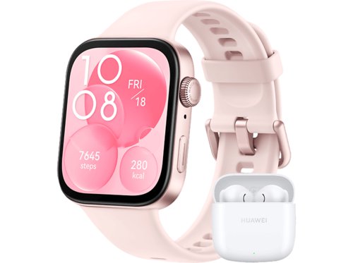 Huawei FIT 3  Freebuds SE 2 weiß Smartwatches Aluminiumlegierung Fluorelastomer-Armband, 120  190 mm, Rosa