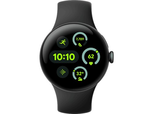 Google Pixel Watch 3 LTE 41 mm, Smartwatch Aluminium Fluorelastomer, 130175 165210 Obsidian
