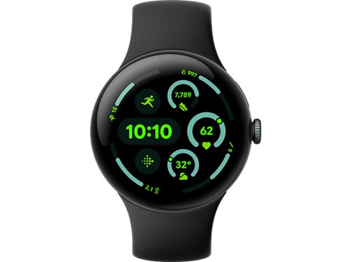 Google Pixel Watch 3 Wi-Fi 45 mm, Smartwatch Aluminium Fluorelastomer, 150185 165215 Obsidian