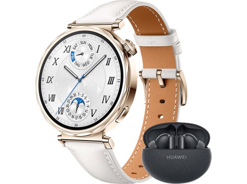 Huawei Watch GT5 41 MM  FreeBuds 5i Smartwatch Leder, 120-190 mm, White