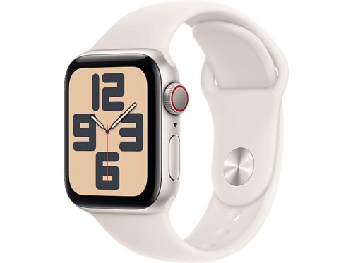 Apple Watch SE 2024 GPS 40 mm Smartwatch Aluminium Fluorelastomer, 130 - 180 mm, Polarstern