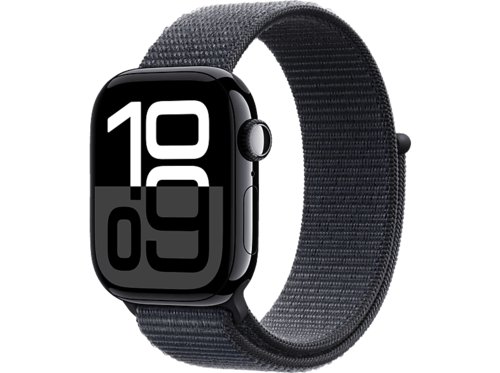 Apple Watch Series 10 GPS 42 mm Smartwatch Aluminium Textil, 130 - 200 mm, Diamantschwarz