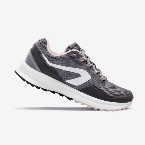 Kalenji Laufschuhe Damen - Run Active Grip grau/rosa