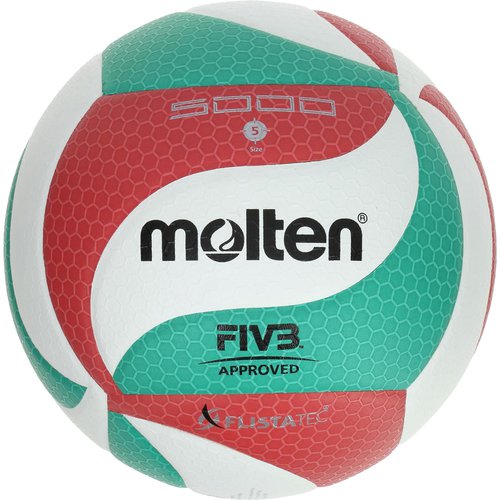 Molten Volleyball Grösse 5 - Molten 5000 Indoor FIVB geprüft grün/rot