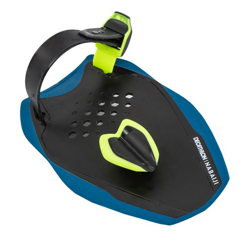 Nabaiji Schwimmpaddles Quick'In 500 Größe S blau/gelb