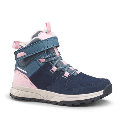 Quechua Winterschuhe Kinder Gr. 24–34 Leder Klett warm wasserdicht Winterwandern - SH500