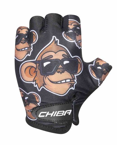 Chiba Cool Kids Affe Kinder Fahrrad Handschuhe kurz schwarzbraun 2025 XS 6
