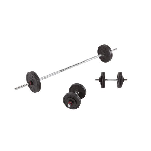Corength Hantelset mit Stange und Gewichten Krafttraining 50 kg