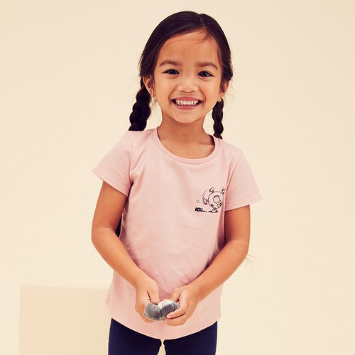 Domyos T-Shirt Baby/Kleinkind Basic Baumwolle - rosa