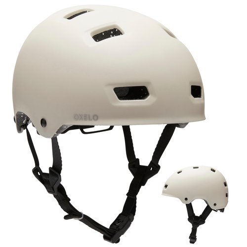 Oxelo Skaterhelm MF900 ultraleicht für Inliner Skateboard Scooter beige