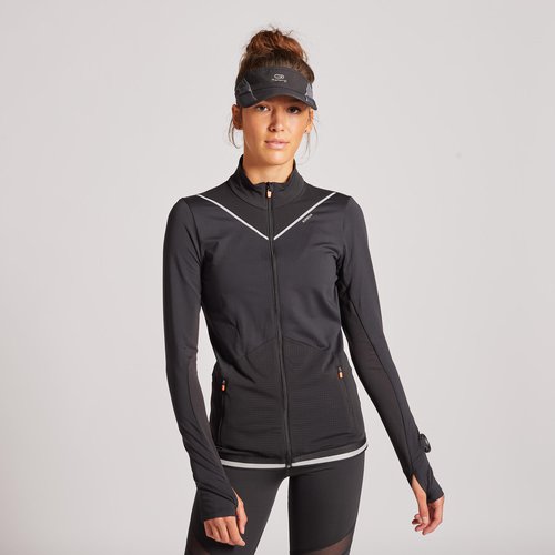 Kiprun Laufjacke Kiprun Light Damen schwarz/koralle