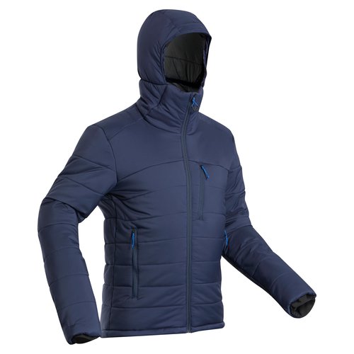 FORCLAZ Wattierte Jacke Trek 500 mit Kapuze Komfort bis -10 °C Herren blau