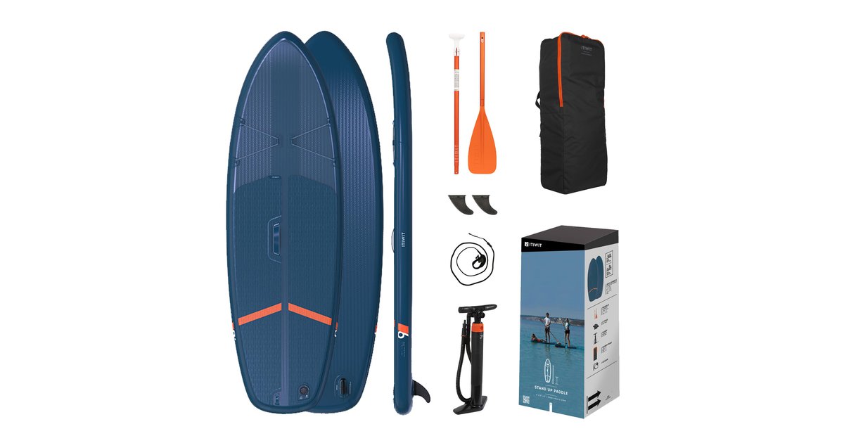 Itiwit SUP Set Stand up Paddle aufblasbar 100M Touring Einsteiger blau