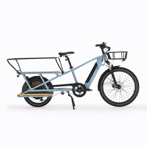 Elops E-Lastenfahrrad Cargobike R500E Longtail hellblau