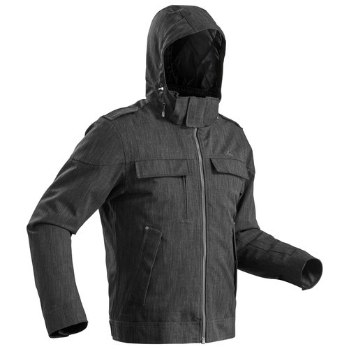 QUECHUA Wanderjacke Winterwandern SH500 X-Warm Wasserdicht Herren grau