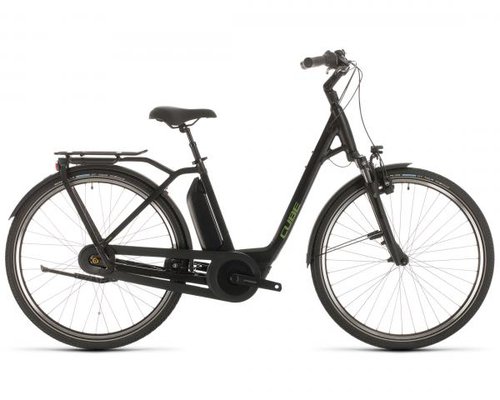 Cube Town Hybrid Pro 400 Easy Entry - Elektro City Bike 2020 | black n green