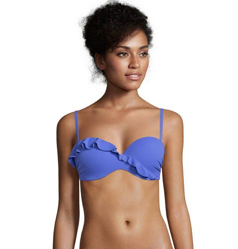 Chantelle Chantelle Bikini Oberteil, wattiert, Bügel, Volant-Besatz, Träger abnehmbar, blau, 80D