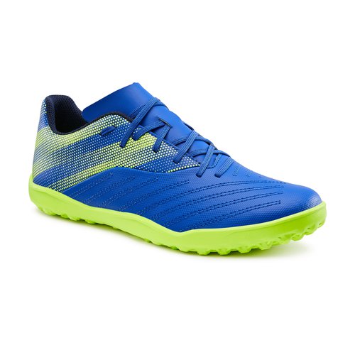 Kipsta Fussballschuhe Agility 140 TF Schnürsenkel blau/gelb