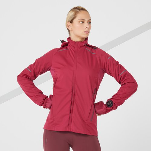 Kiprun Laufjacke wasserabweisend winddicht Winter Kiprun Warm Regul Damen bordeaux