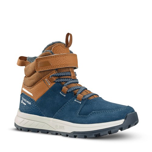 Quechua Winterschuhe Kinder Gr. 24–34 Leder Klett warm wasserdicht Winterwandern - SH500