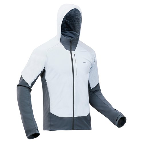 Quechua Fleecejacke Hybridjacke Wandern MH920 Hood Herren weiss