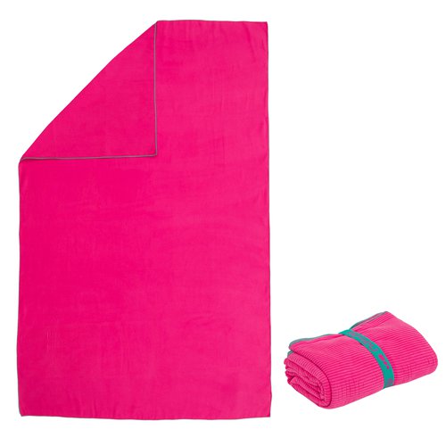 NABAIJI Mikrofaser-Handtuch gestreift Größe L 80 × 130 cm - magenta