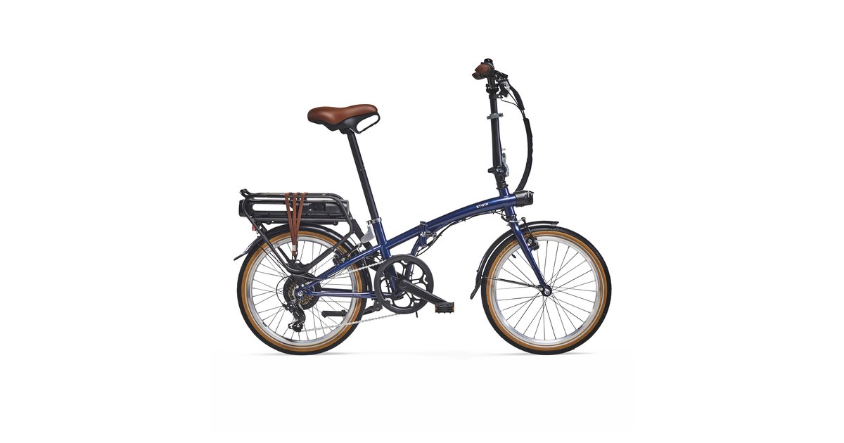 Btwin E-Bike Faltrad Klapprad 20 Zoll E-Fold 500 Blau