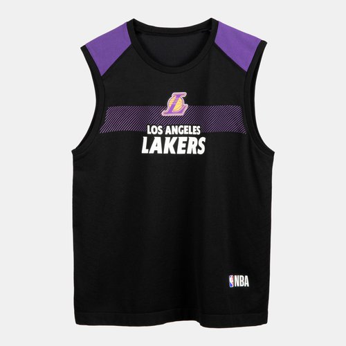 Tarmak Kinder Basketball Funktionsshirt ärmellos NBA Los Angeles Lakers - UT500 schwarz