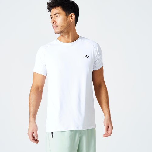 Domyos T-Shirt Herren Rundhalsausschnitt - FTS 120 weiß