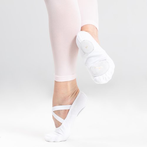 Starever Ballettschuhe geteilte Sohle Stretch-Leinen Gr. 28‒40 - weiss