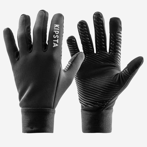 Kipsta Damen/Herren Fußball Handschuhe Keepwarm schwarz