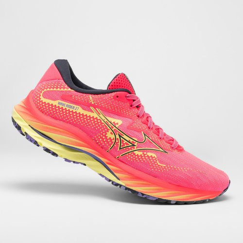 Mizuno Laufschuhe Damen Mizuno - Wave Rider 27 rosa/dunkelblau/neonfarben