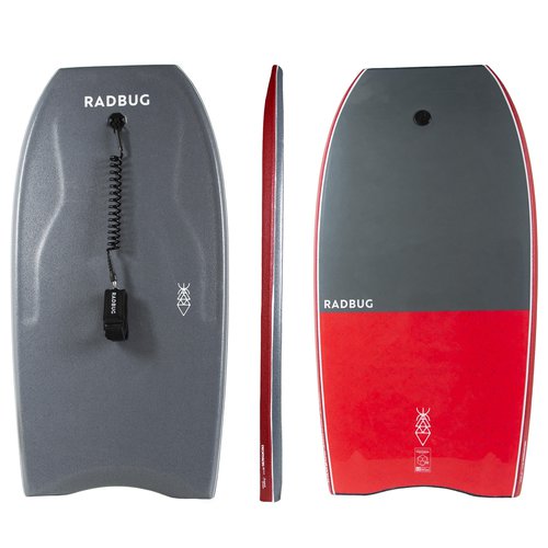 Olaian Bodyboard 500 38" 40" 41,5" grau/rot