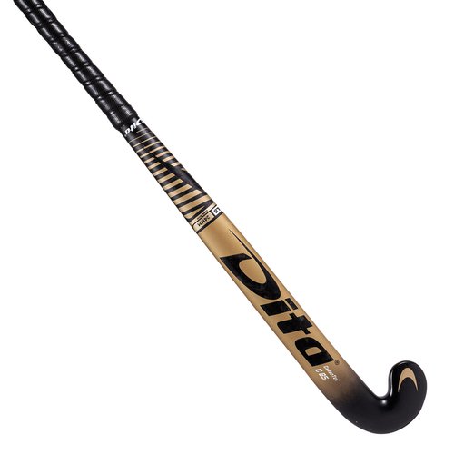 Dita Damen/Herren Feldhockeyschläger Experten Low Bow 85 % Carbon - CarboTec C85 LB gold/schwarz