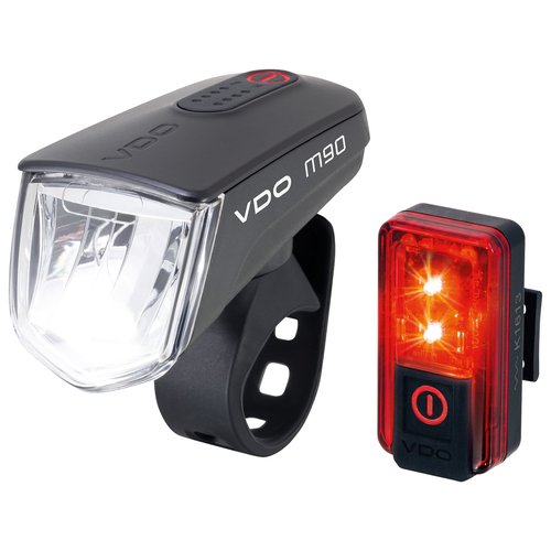 VDO Beleuchtungsset ECO Light M90 + Red Plus, Fahrradlicht, Fahrradzubehör|VDO