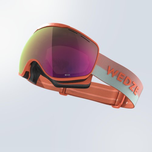 Wedze Skibrille Snowboardbrille G 900 S3 Schönwetter Erwachsene/Kinder rosa