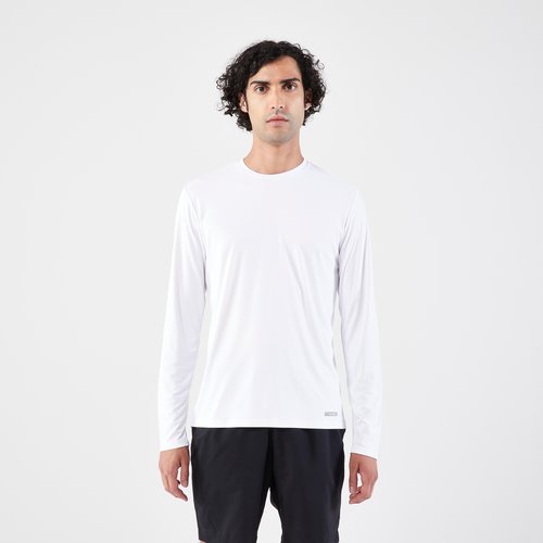 Kiprun Laufshirt langarm Herren UV Schutz - Dry 500 UV weiss