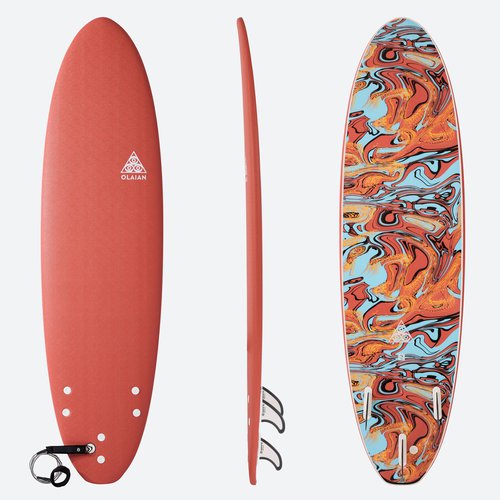 Olaian Surfboard 7' Erwachsene/Kinder Schaumstoff - 500 Soft orange