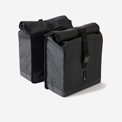 Elops Doppel-Fahrradtasche 500 2 × 20 l schwarz