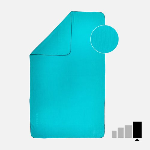 Nabaiji Mikrofaser-Handtuch gestreift Größe XL 110 × 175 cm - blau