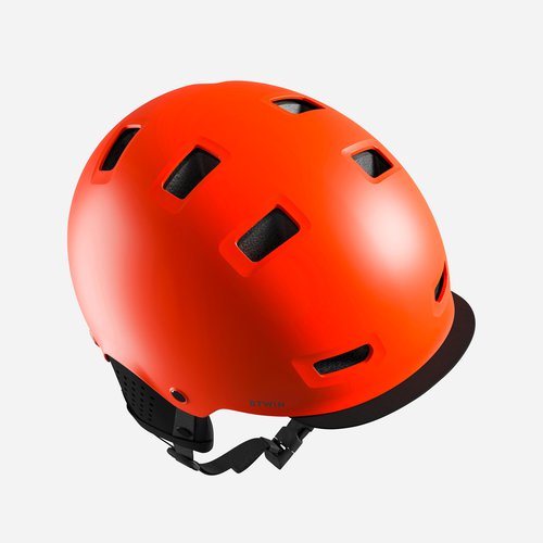 Btwin Fahrradhelm City Urban CBH 500 Bowl neonorange
