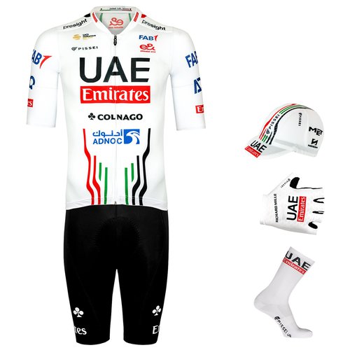 Pissei Maxi Set (5 Teile) UAE EMIRATES Race 2024, für Herren, Fahrradbekleidung|UAE