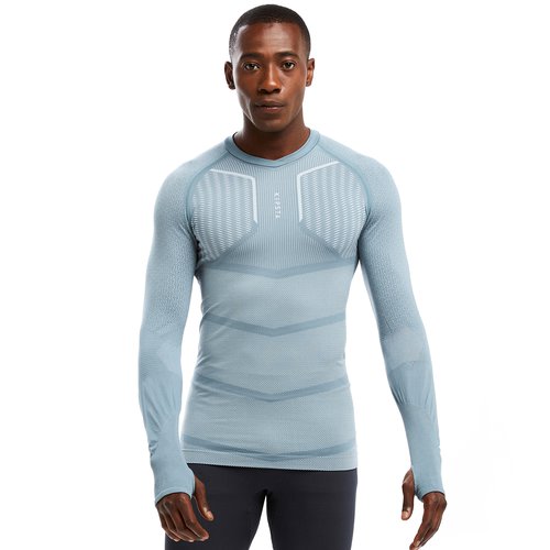 Kipsta Funktionsshirt langarm Keepdry 500 Damen/Herren hellgrau