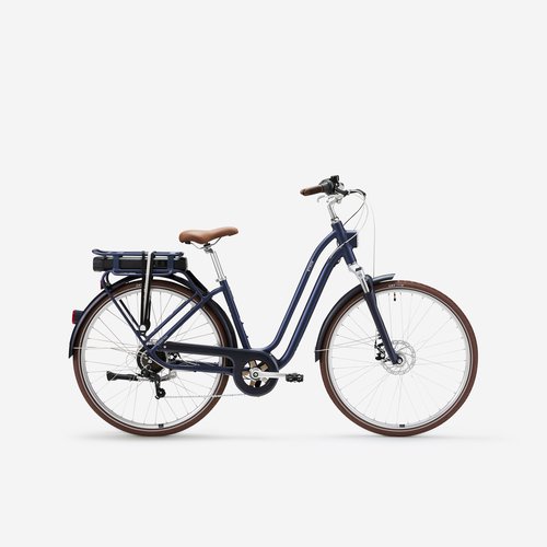 Elops E-Bike City-Bike 28 Zoll Elops 900E niedriger Einstieg dunkelblau