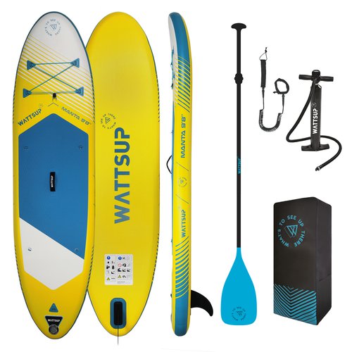 Wattsup Pack Stand up Paddle aufblasbar 9'8" 31"6"(Board, Pumpe, Paddel) - Wattsup Manta