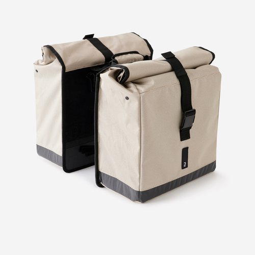 Elops Doppel-Fahrradtasche 500 2 × 20 Liter beige